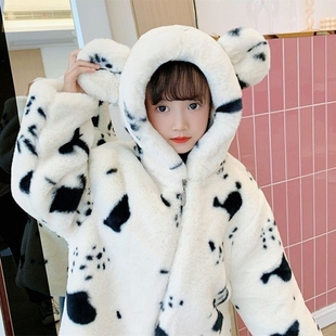 女童棉服加绒加厚毛毛衣冬季 男女宝宝儿童外套保暖棉袄洋气亲子装