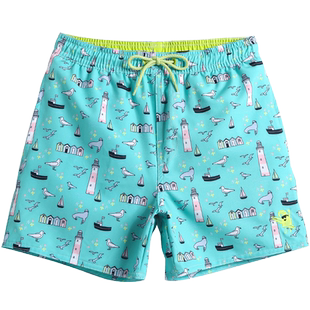 GELLA儿童沙滩裤速干可下水海边泳裤男童水上乐园可爱印花休闲裤
