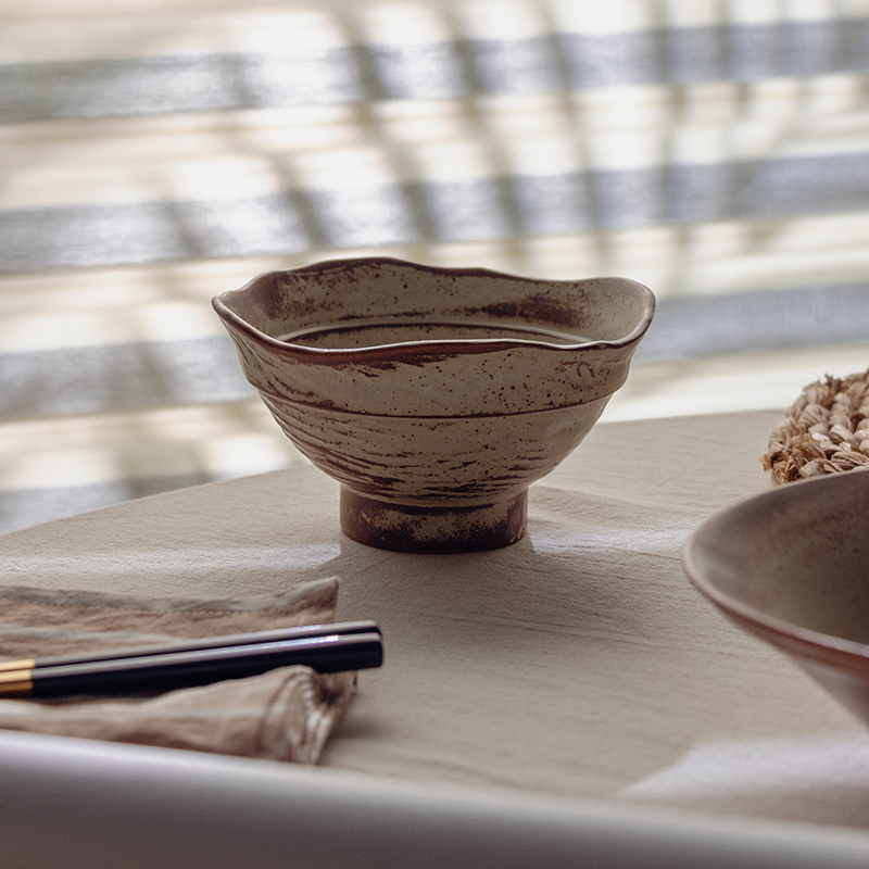 2025新款柴烧手工粗陶米饭碗