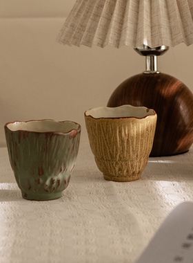 川泽烧枯荷主人杯个性创意简约手握单杯个人专用茶水杯品鉴杯水杯