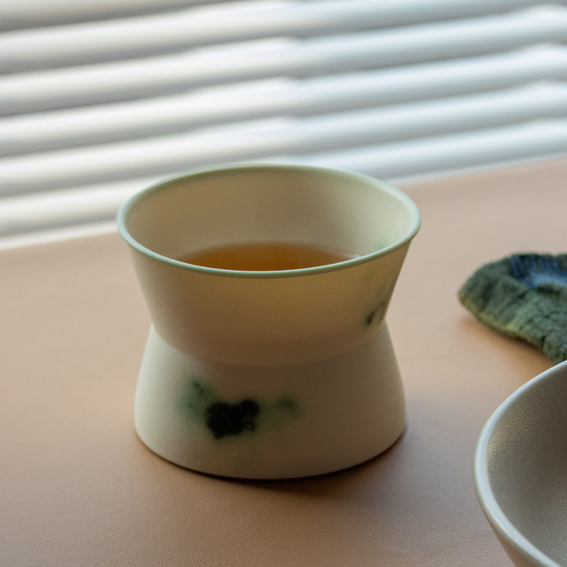 川泽烧手工哑光高颜值山青手握杯侘寂风复古咖啡杯茶水杯拿铁杯