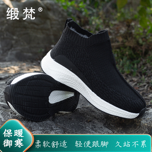 缎梵加绒保暖僧鞋和尚鞋冬季棉鞋男女款高帮棉靴师父鞋比丘尼鞋