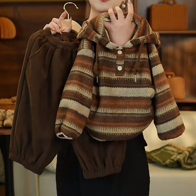 儿童秋冬套装男童2025新款帅气时髦冬季加绒裤子女童加厚卫衣外套