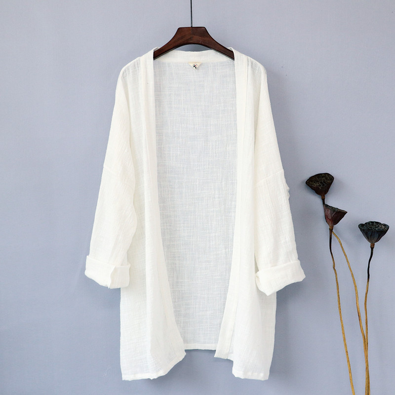 春夏棉麻防晒衫披风外禅意茶服中国风薄外套文艺复古上衣男装开。