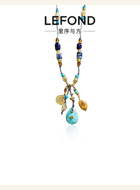 复古波西米亚流苏虎眼石毛衣链