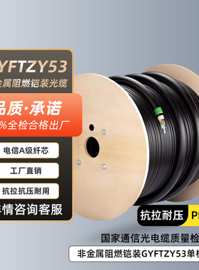 GYFTZY53室外非金属铠装光缆单模铠装直埋地埋铠装光缆光纤线非金属阻燃