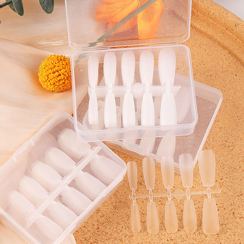 sm成品美甲穿戴甲片果冻胶免刻磨薄折无痕假指甲贴片水滴芭蕾梯形