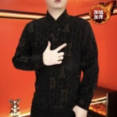 黑色绝伦男装 简约百搭 轻奢时尚 罗马都市卫衣休闲修身 加绒帅气长袖