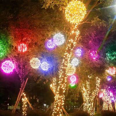 led藤球灯户外防水挂树上