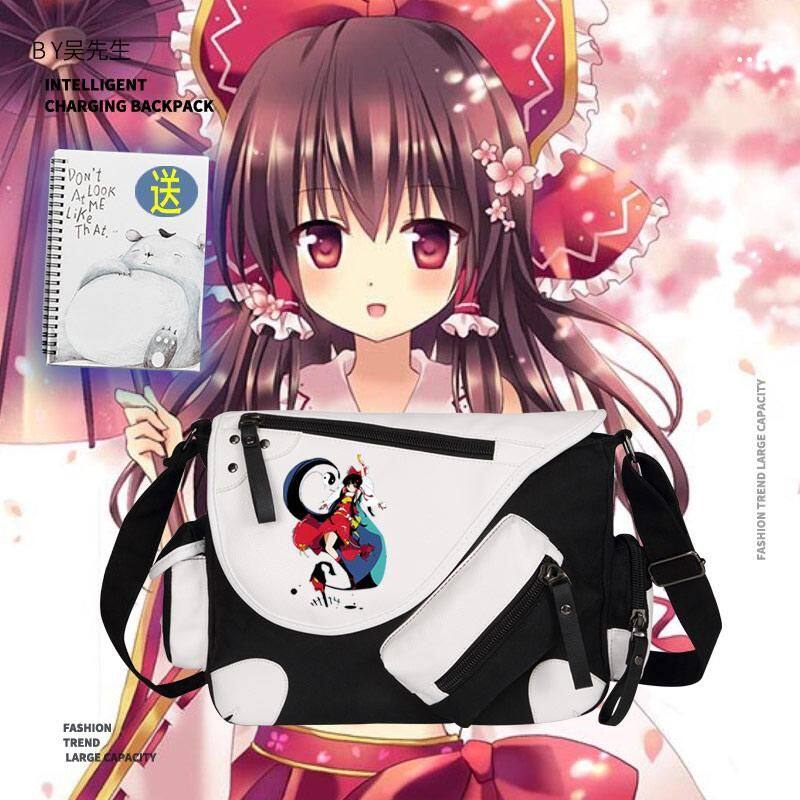 东方project博丽灵梦卡通动漫周边男女单肩背包斜挎包青少年ww