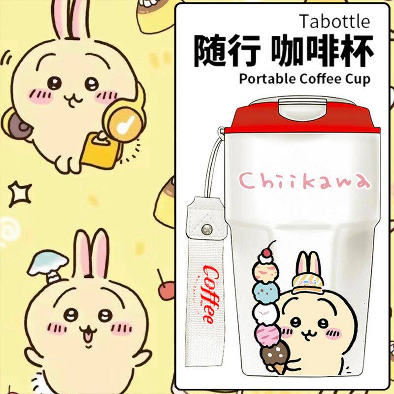 2024新款chiikawa吉伊卡哇小八乌萨奇冰淇淋卡通学生手提随行咖啡