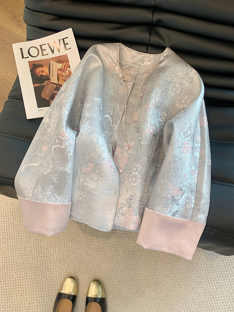 新中式国风外套女秋季新款超火减龄微胖mm巨好看轻熟气质漂亮上衣