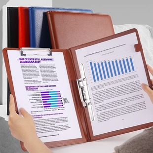 A4签约夹商务皮质红色文件夹演讲稿夹朗诵会议夹呈阅夹子传阅夹签字夹八角合同签约本双夹签约仪式本定制logo