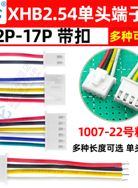 XHB2.54mm带扣单头端子线 22号粗线 2P3P4P5P6P7P8P9P10P12P-17P