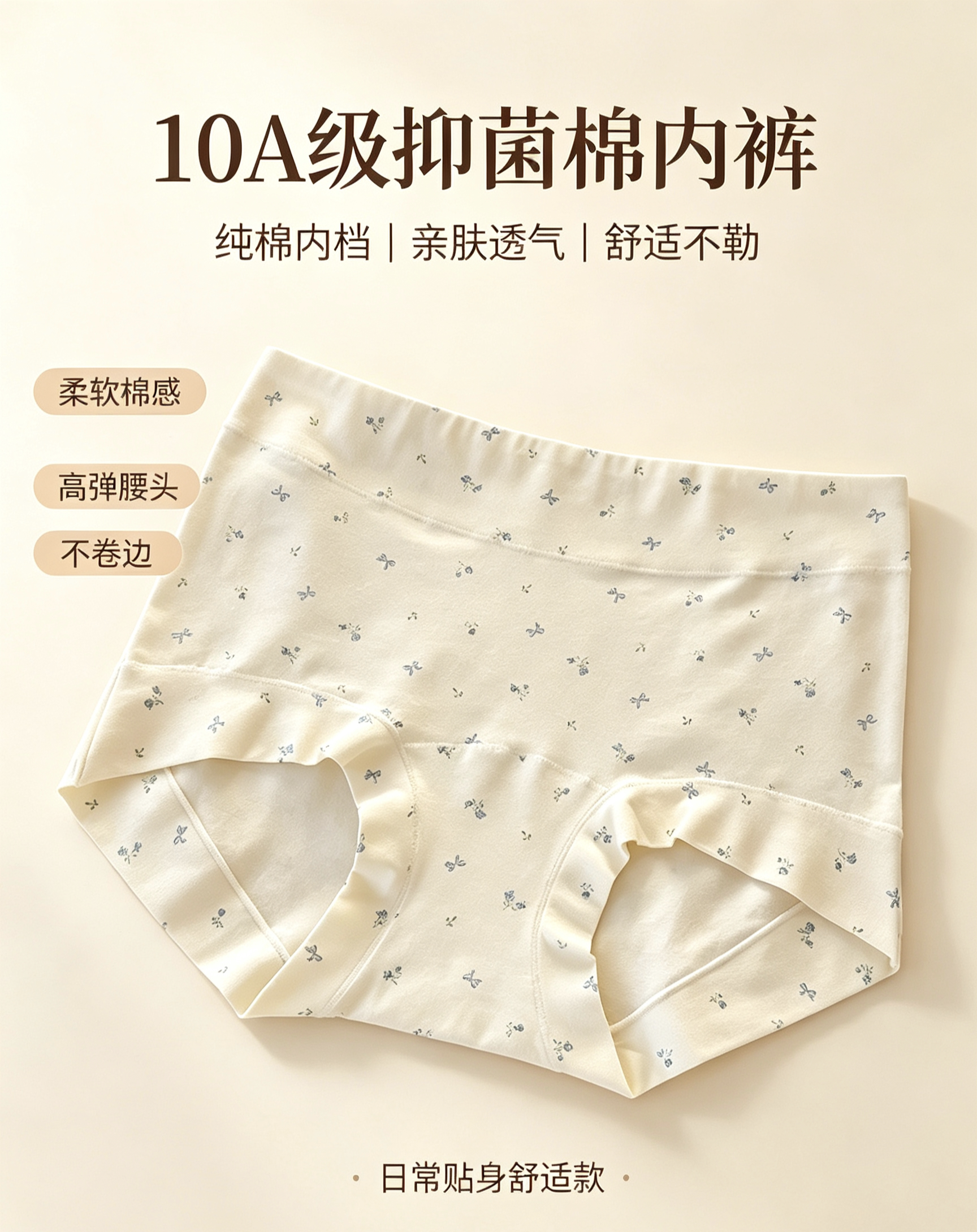 A类棉内裤全棉女四角裤10A抗菌加长裆纯棉内裤女款纯棉女士平角裤