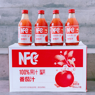 阳光风趣100%番茄果汁玻璃瓶300ml*4瓶休闲聚会宴请饮品新疆特产