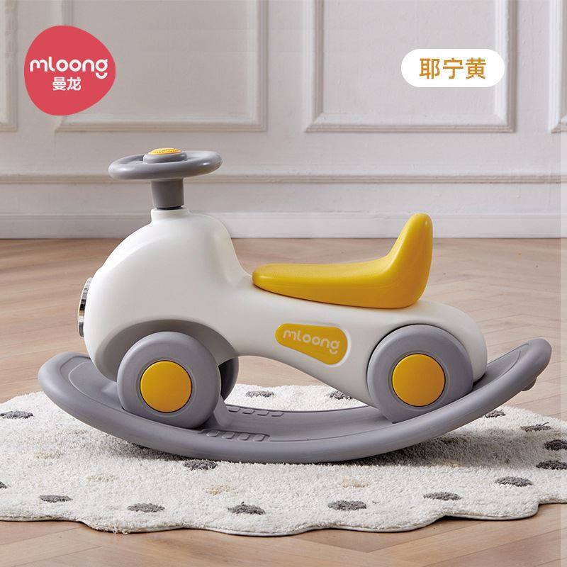 曼龙摩托摇摇马溜溜车二合一周岁礼物宝宝小木马儿童摇摇车玩具