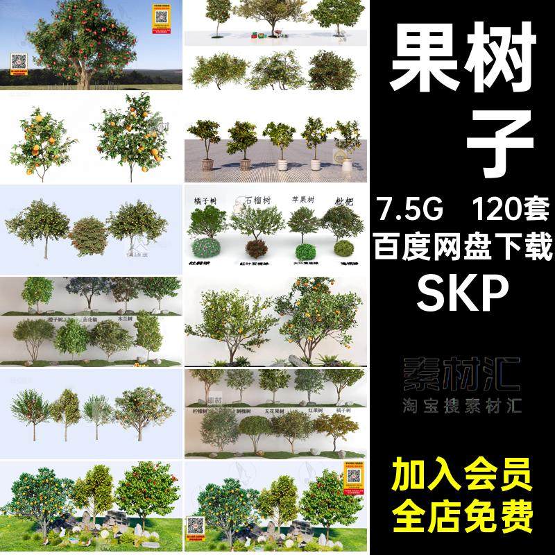 农场模型SKP庭院橘120套柚子金桔石榴金钱草图果树桃树平果大师,商务/设计服务,样图/效果图销售,淘宝优惠券,粉丝福利购,淘宝优惠卷