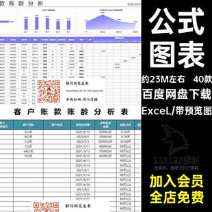 40款公式图表表格分析统计excel应收账款明细ExceL管