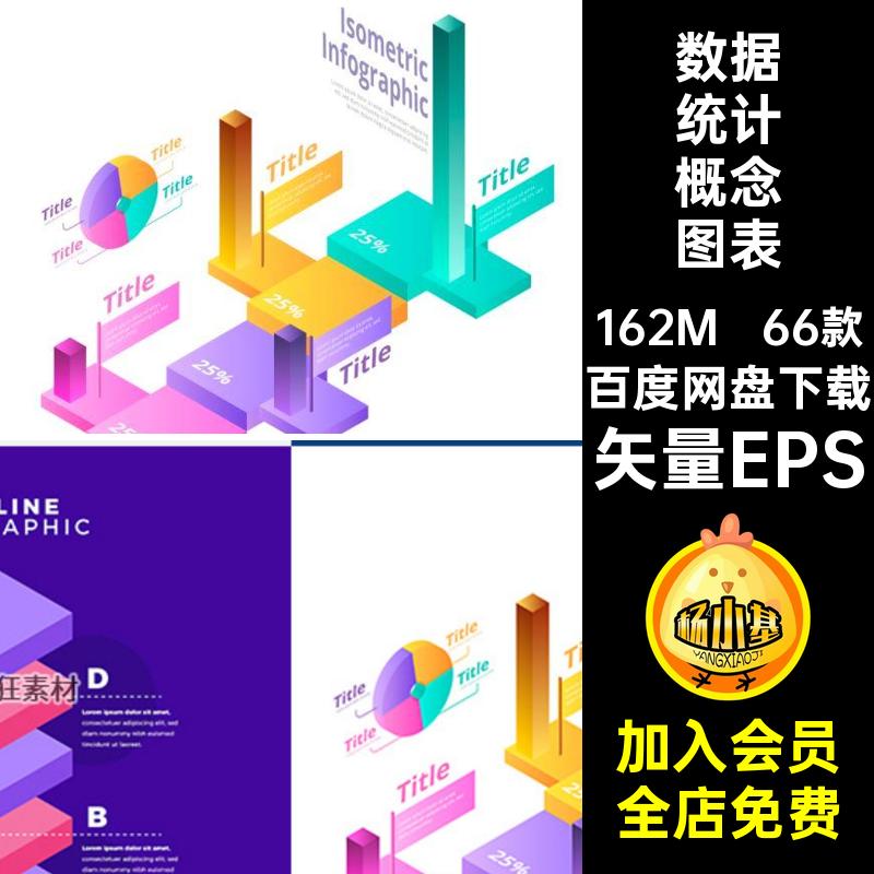 66款信息分析图表矢量对比图数据统计立体流程创意矢量EPS概念