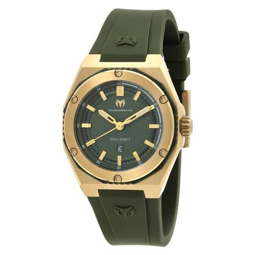 Technomarine TM 416083珊瑚橄榄色绿色表盘36 mm女士手表
