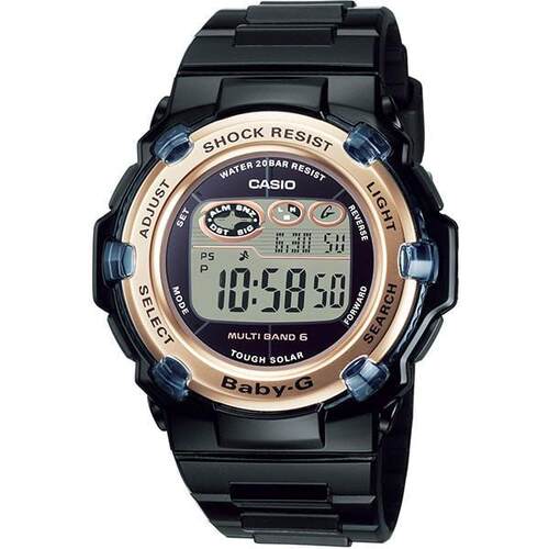 Casio卡西欧Casio BGR3003U1JF女性手表Baby女士黑色太阳能