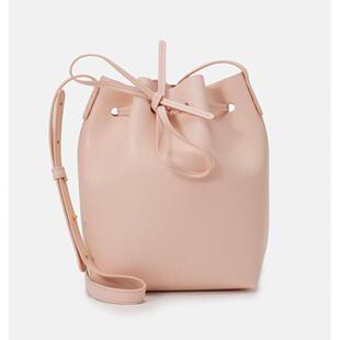 MANSUR GAVRIEL迷你真皮水桶包斜挎包NWT大丽花粉色