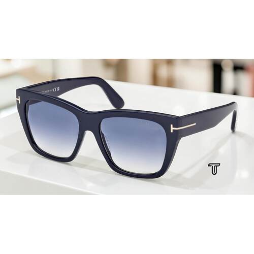 TOMFORD汤姆福特FT1343 90W闪亮蓝色渐变55 mm女士太阳眼镜