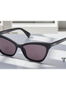 MaxMara MM0011 01A闪亮黑色灰58女士太阳眼镜