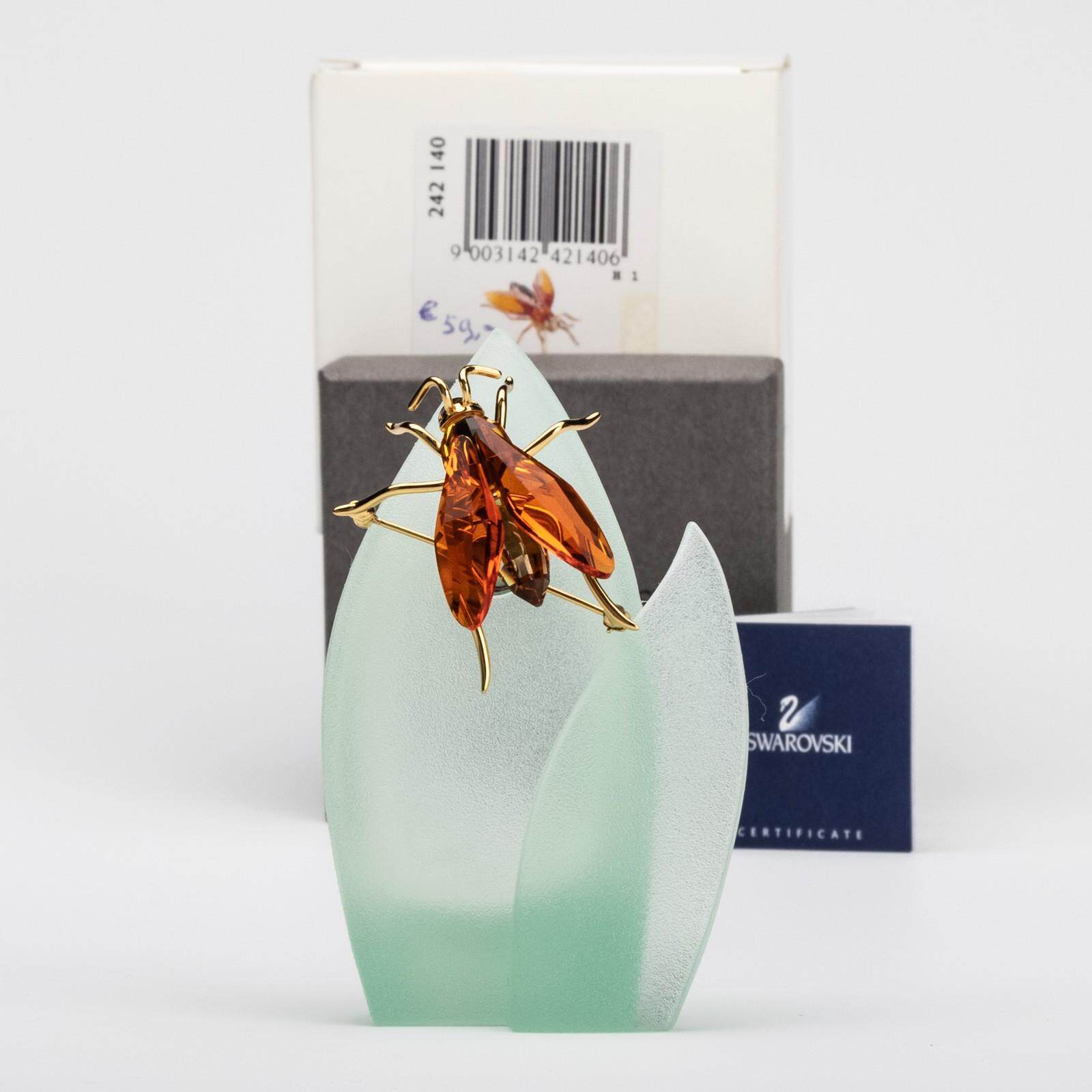 SWAROVSKI施华洛世奇水晶天堂蜜蜂Amaya浅Siam小号胸针242140