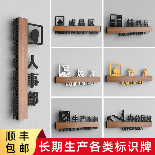 生产车间主任办公室辅料区标识牌