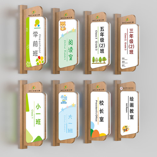 学校幼儿园可更换式教室门牌定制