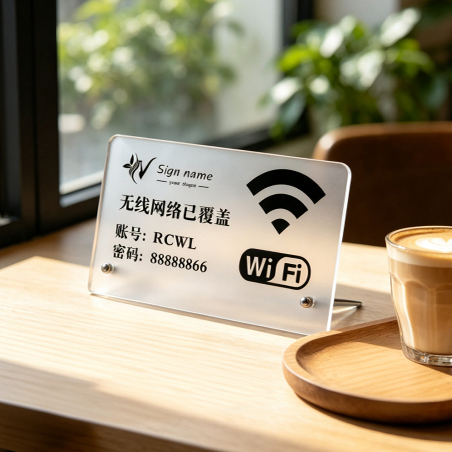 wifi账号密码立式提示牌桌牌定制