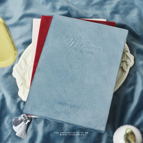 高档欧式结婚宾客绒布风琴签名册