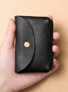HG牛皮零钱卡包2022新款可爱卡包大容量多卡位短款小巧钱包零钱包