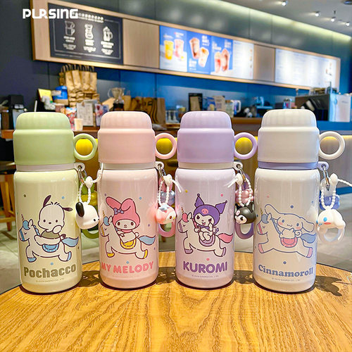 PURSING 三丽鸥正版授权水杯高颜值保温杯双饮倒水盖爱儿童水壶