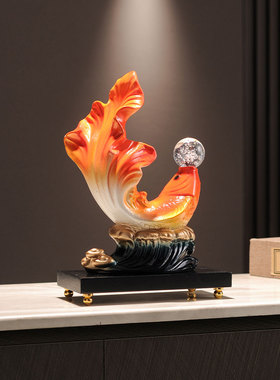 年年有余鲤鱼摆件家居客厅酒柜轻奢装饰品乔迁新居办公桌开业礼物