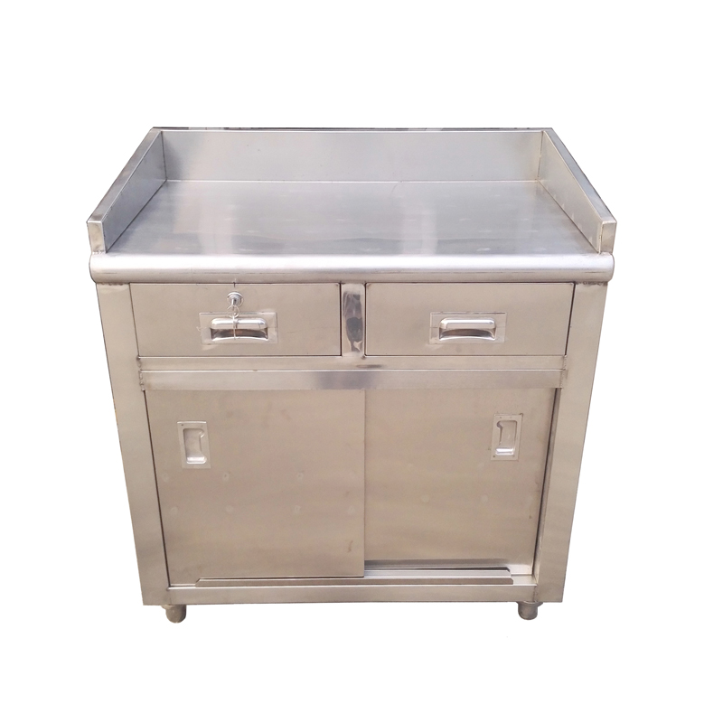 不锈钢双抽推拉门柜收款办公收款操作称台超市奶茶店铺收银餐柜台