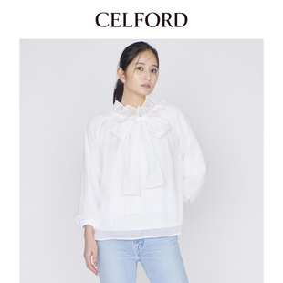 日系木耳边两穿蝴蝶结衬衫 CELFORD2025春夏新品 上衣CWFB251086