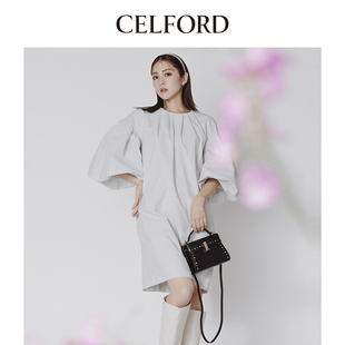 连衣裙女CWFO241101 宽松短款 CELFORD春夏 日系甜美泡泡袖