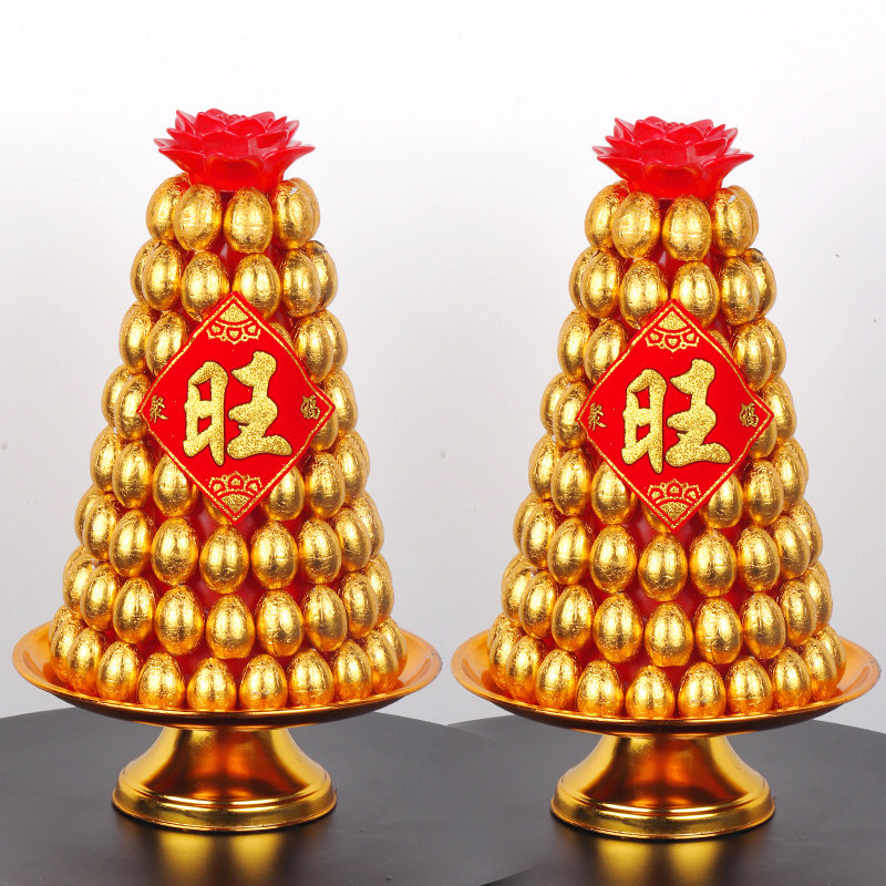 金蛋巧克力供奉糖塔寺庙家居佛前供品拜拜巧克力塔供佛莲花糖塔