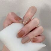 秋冬简约高级法式 ins气质波点手工美甲穿戴短款 温柔可爱显白学生