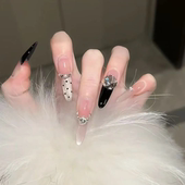 Maxfine纯手工穿戴甲2025新款 猫眼高质量 高级感假指甲贴片长款