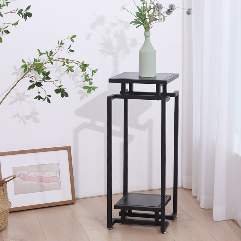 新中式花架置物架客厅室内电视盆栽摆件架子现代轻奢落地式花盆架