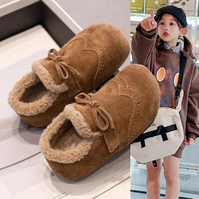 女童勃肯鞋秋冬加绒保暖软底