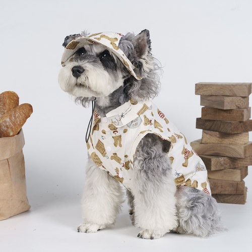可爱小狗无袖衬衫猫咪衣服