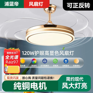 隐形风扇灯风扇灯家用客厅吊灯轻奢吸顶餐厅灯全光谱灯具变频静音