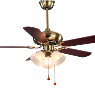 隐形吊扇灯餐厅风扇灯欧式复古带电扇的灯具家用客厅卧室风扇吊灯