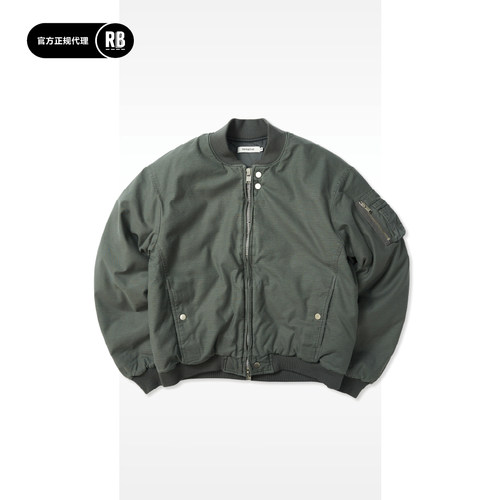 8折特惠 NONNATIVE 秋冬新品骑兵缎面MA1防风夹克男RADIANCE-Blue