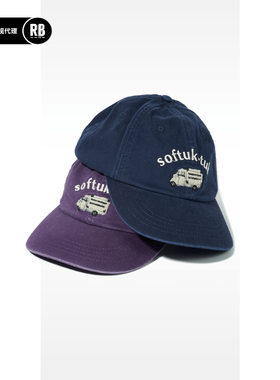 SOFT CONTAINER 洗水做旧小货车刺绣棒球帽复古潮流RADIANCE-Blue
